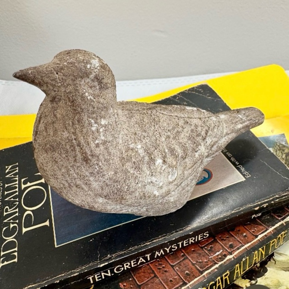 Bird Cast Iron Doorstop Figurine - Gray Beige